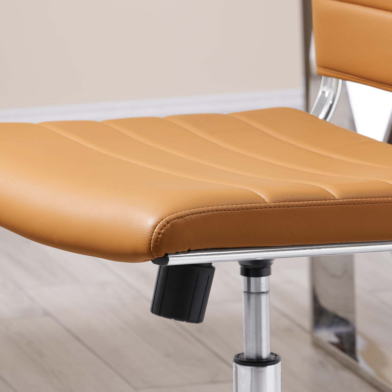 Chaise de bureau à dossier mi-haut Carson Carrington Nibe Jive par Modway, Brun clair