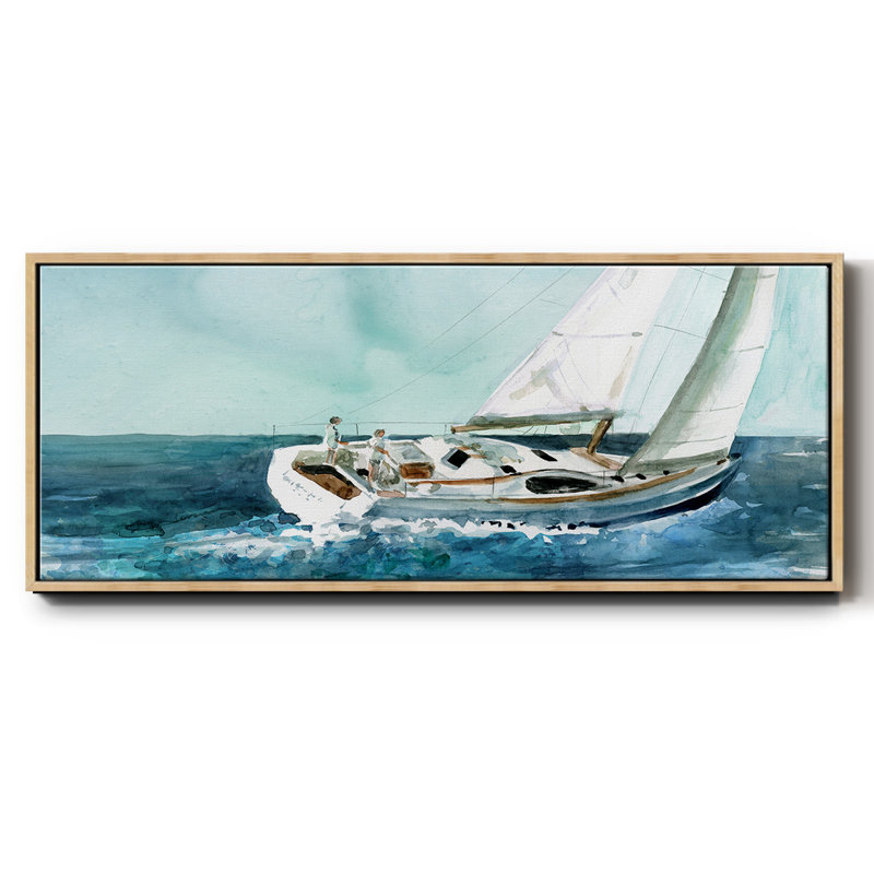 Delray Sail- Framed Canvas, 8" H x 20" W