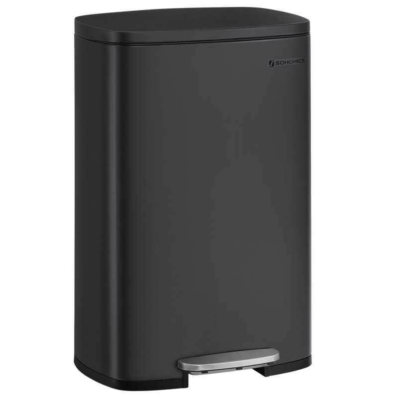 Chidunelo Plastic Step On Kitchen Trash Can - 50L, Black