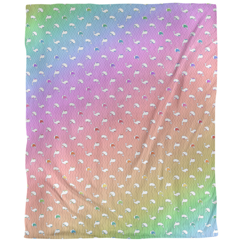 Tissu baleines, Rose / mauve / vert, L 58 po x l 36 po, Faux lin