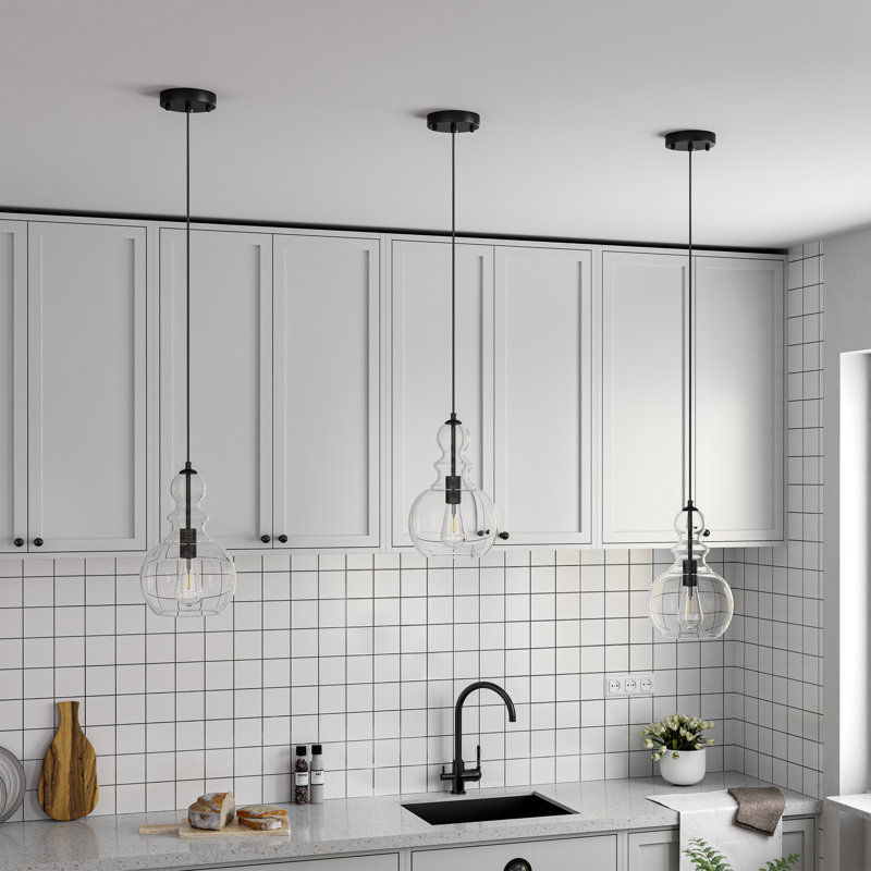 Luminaires suspendus modernes à 1 lumière à intensité variable (ensemble de 3)