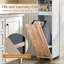 Rubber Wood, MDF, Fabric Freestanding Linen Cabinet