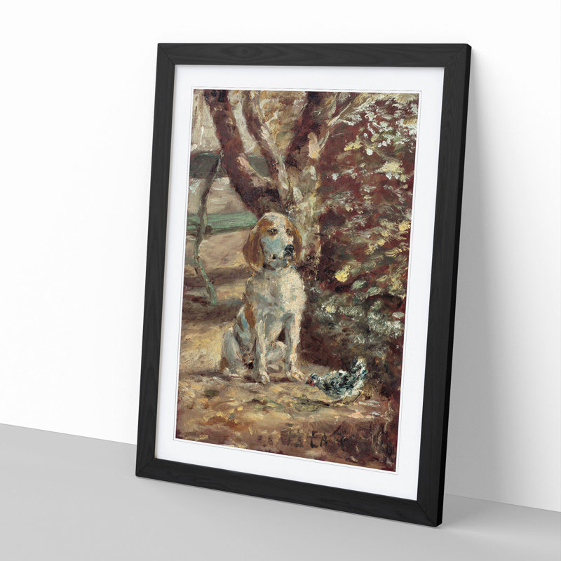 The Artist's Dog by Henri de Toulouse-Lautrec - Picture Frame Painting, 36cm H x 27cm W x 2cm D, Black
