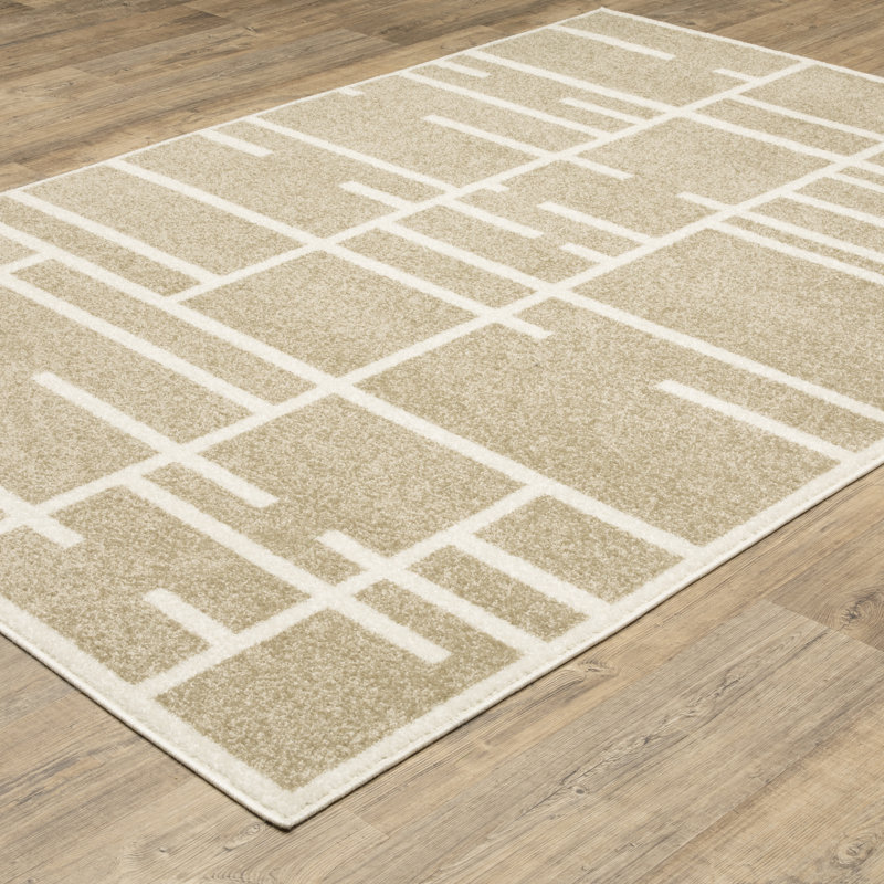 Tapis beige / ivoire Hennings, Rectangle 7 pi 10 po x 10 pi