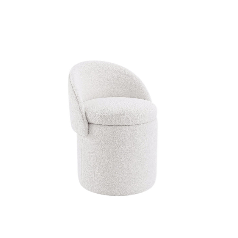Fauteuil demi-tonneau avec rangement à plateau rabattable, Beige