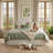 Wooden Platform Bed Frame with Lift Up Storage, King, Rustic Off White-204592588-204592590