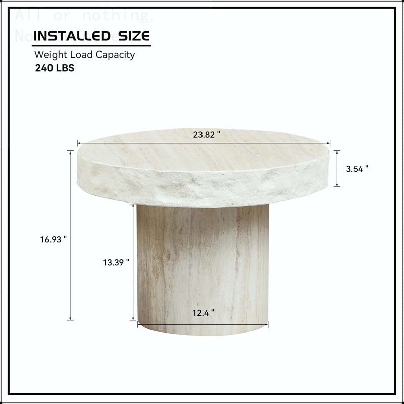 Table basse en fibre de verre texturée Faux Mars, 23.82"