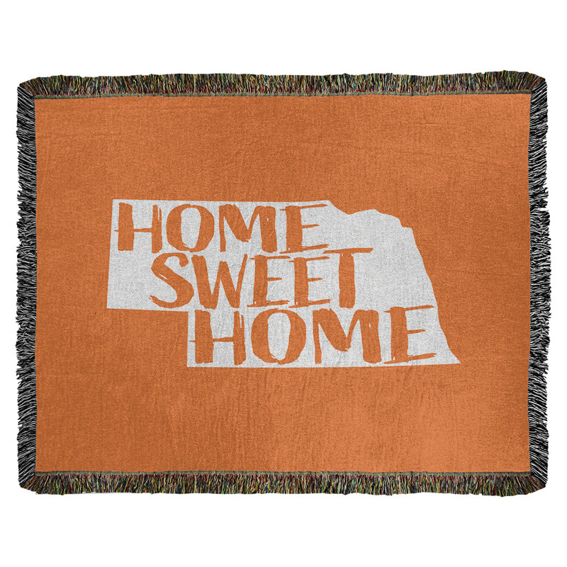 Jeté en coton nebraska doux, 60 po x 80 po, Orange