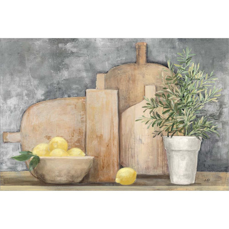 «Rustic Kitchen Gray» par Julia Purinton - peinture sur toile tendue