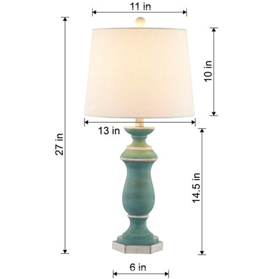 Lampe de table traditionnelle en résine 27 "avec gradation à 3 voies (ensemble de 2) (ampoules non incluses)