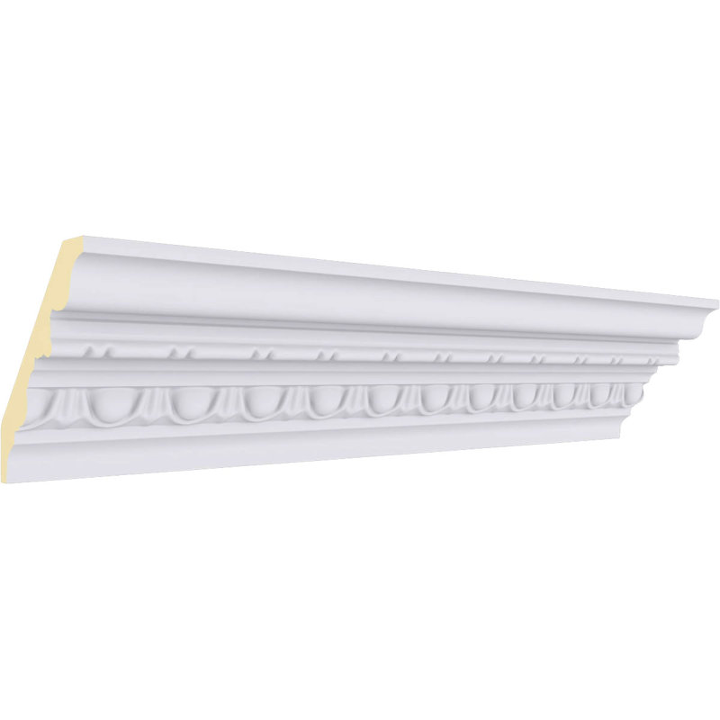 Endurathane Stockport Traditional Crown Moulding, 3 5/8"H x 3 3/8"P x 5"F x 94 1/2"L, Factory Primed