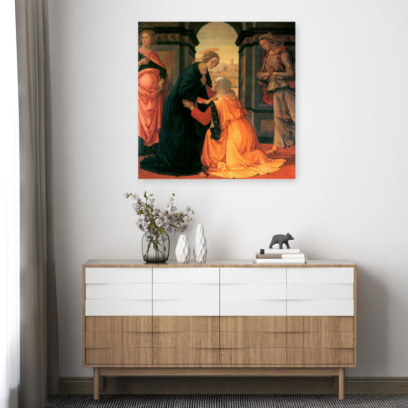 The Visitation Classic Contemporary Wall Art Print by Domenico Ghirlandaio - Wrapped Canvas Print, 91.44cm H x 91.44cm W