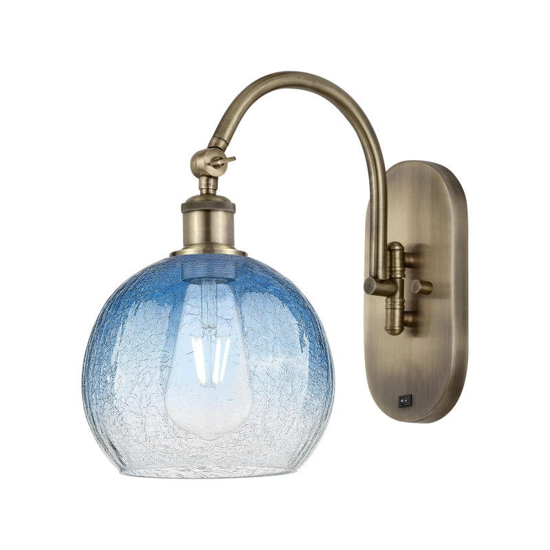Applique murale pivotante 1 lumière Ballston - Appleton, Bleu saphir, Antique Brass