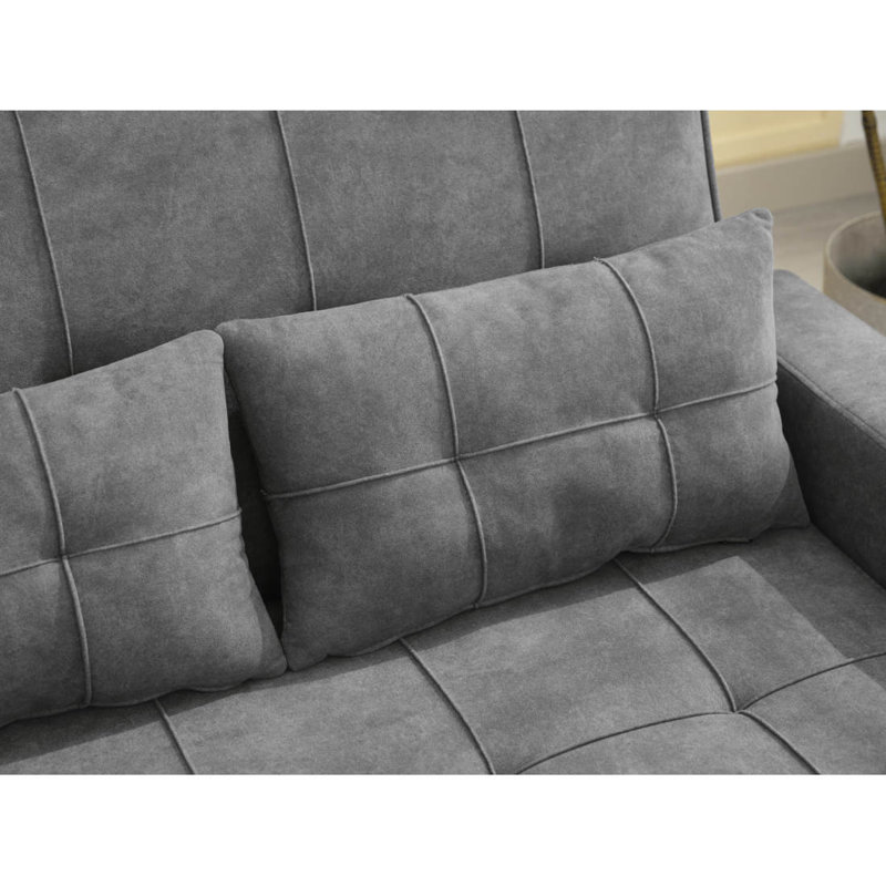 Fauteuil inclinable en cuir futon 3-en-1, Gris