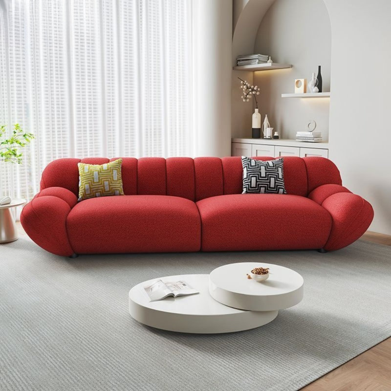 Canapé rouge de loisirs créatifs, 4, H 31,5 po x l 110,24 po x P 43,31 po
