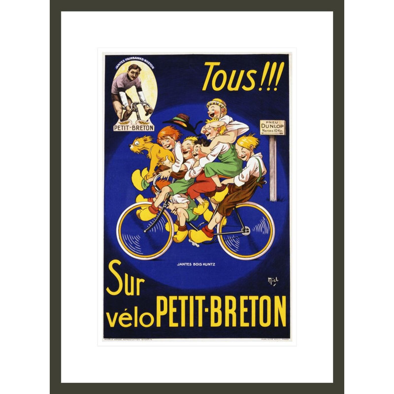 Tous! Affiche par Michel Liebeaux - Impression sur toile encadrée, H 21,75 po x l 16,24 po