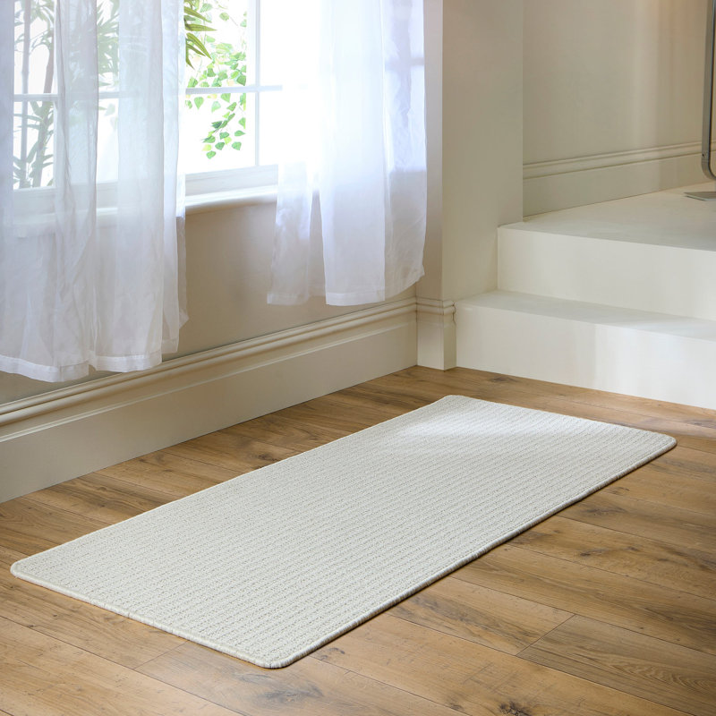 My Mat Sculptured Washable Waffle Texture Ivory, Runner 67 x 150cm