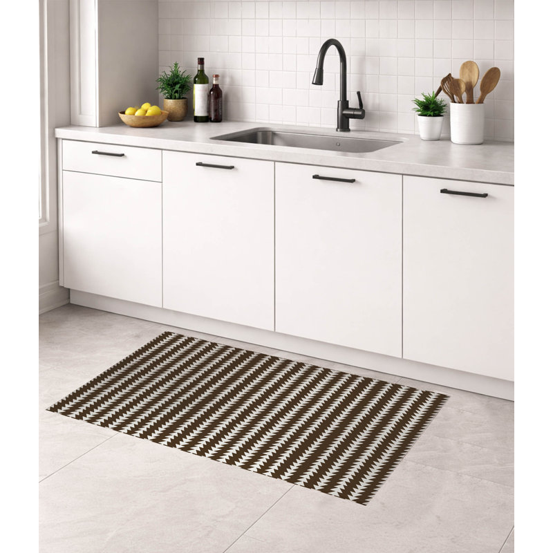Tapis de cuisine Tribal, Rectangulaire 2 pi x 3 pi, Brun moka