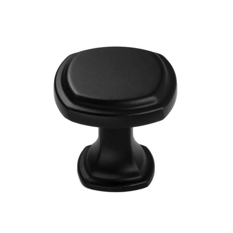 Paquet de 1 poignée géométrique carrée 1 1/10 po, Noir mat