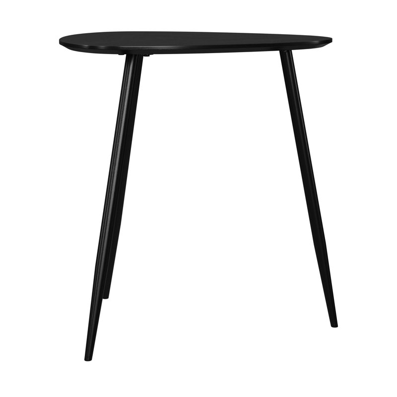 Xander Black Triangular Solid Wood End Table