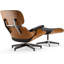 Chaise de bureau en cuir véritable avec repose-pieds Gregory