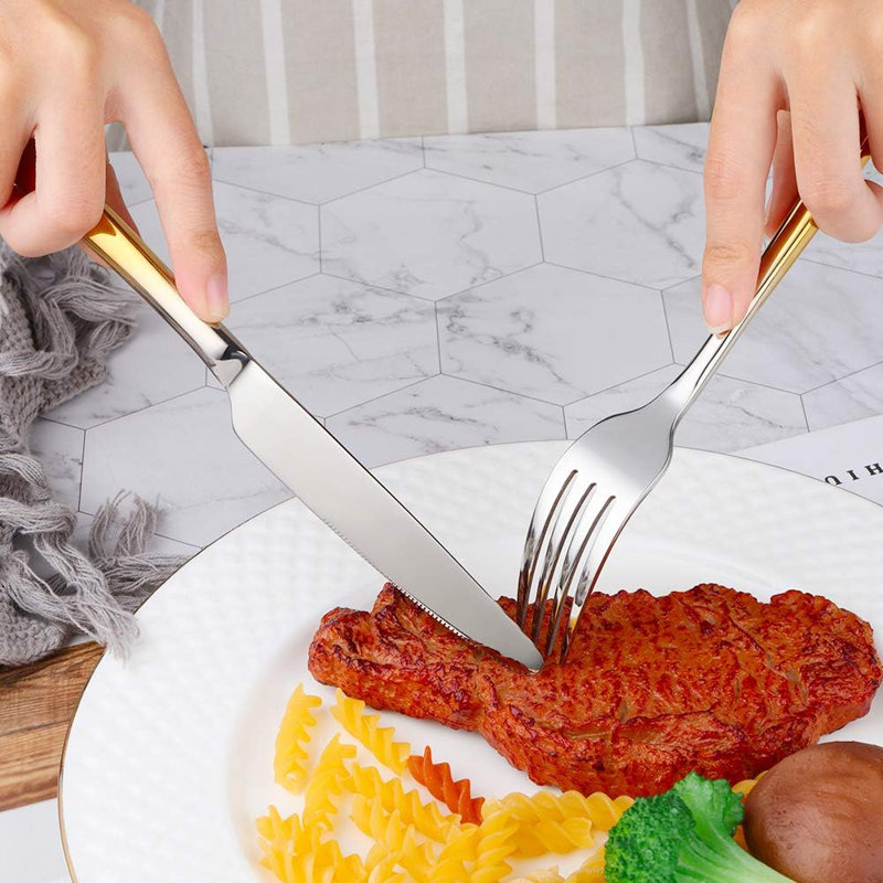 Gradient Gold And Silverware Set
