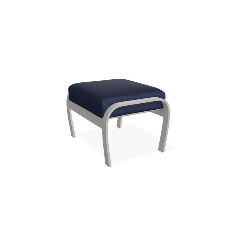 Repose-pieds avec coussin Askar, Mélange indigo, Gris chaleureux texturé