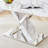 Lenorris 63'' L Imitation Marble Cross Leg Frame Silver Metal Base Dining Table Set-1636777546