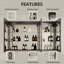 Pharmacie moderne à DEL 60 po x 32 po avec miroir, désembueur et tablettes réglables en verre, grand espace de rangement, encastré ou en surface, conception sans cadre noir