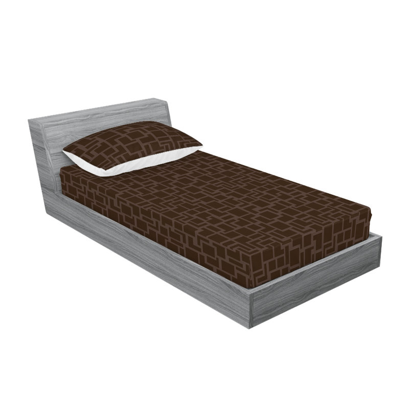 Drap-housse et taies décoratives 3 pièces Ambesonne, Cacao foncé, terre d'ombre / géométrique