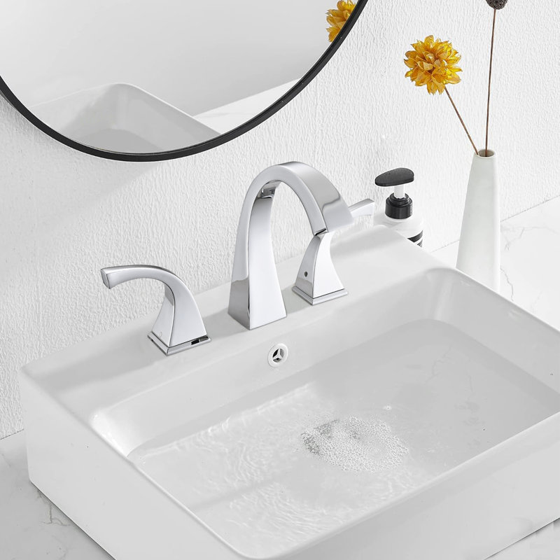 Widespread 2-handle Bathroom Faucet With Drain Assembly, Chrome
