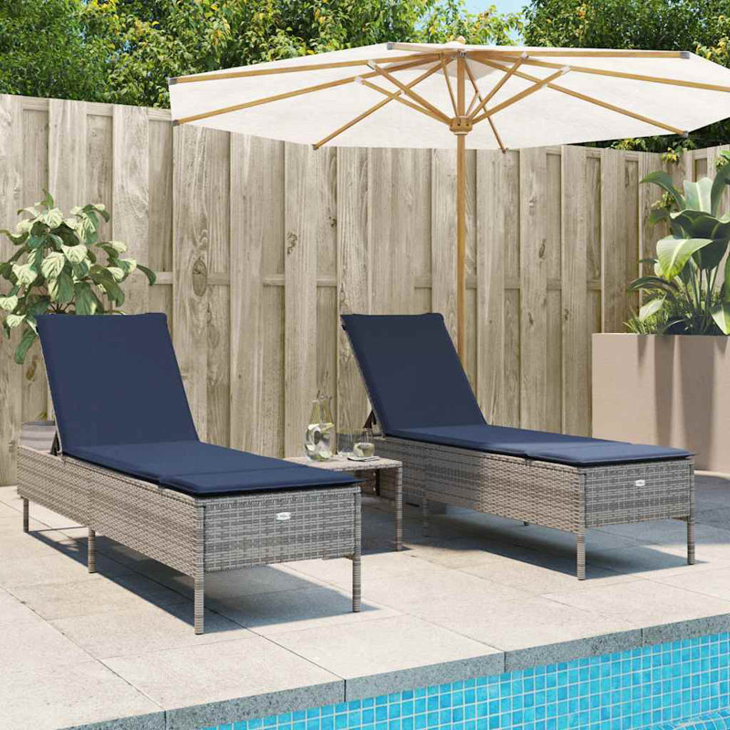  Accoudoirs réglables standard en rotin PE gris, Gris, Marine