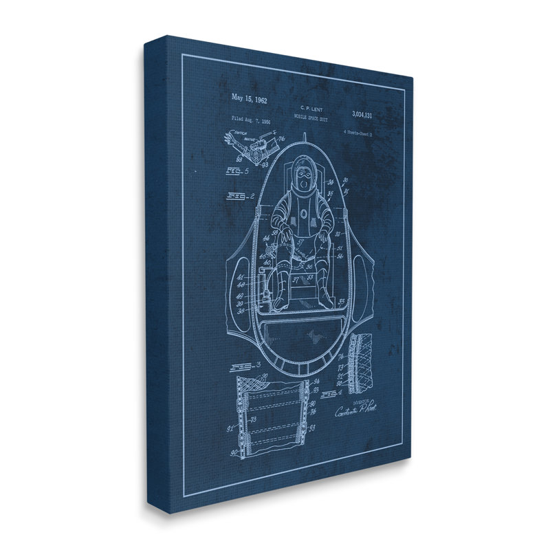 Plan de l'astronaute rétro Space Explorer, H 20 po x l 16 po, Toile tendue