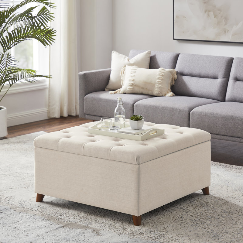 Gotelind Natural Square Storage Ottoman