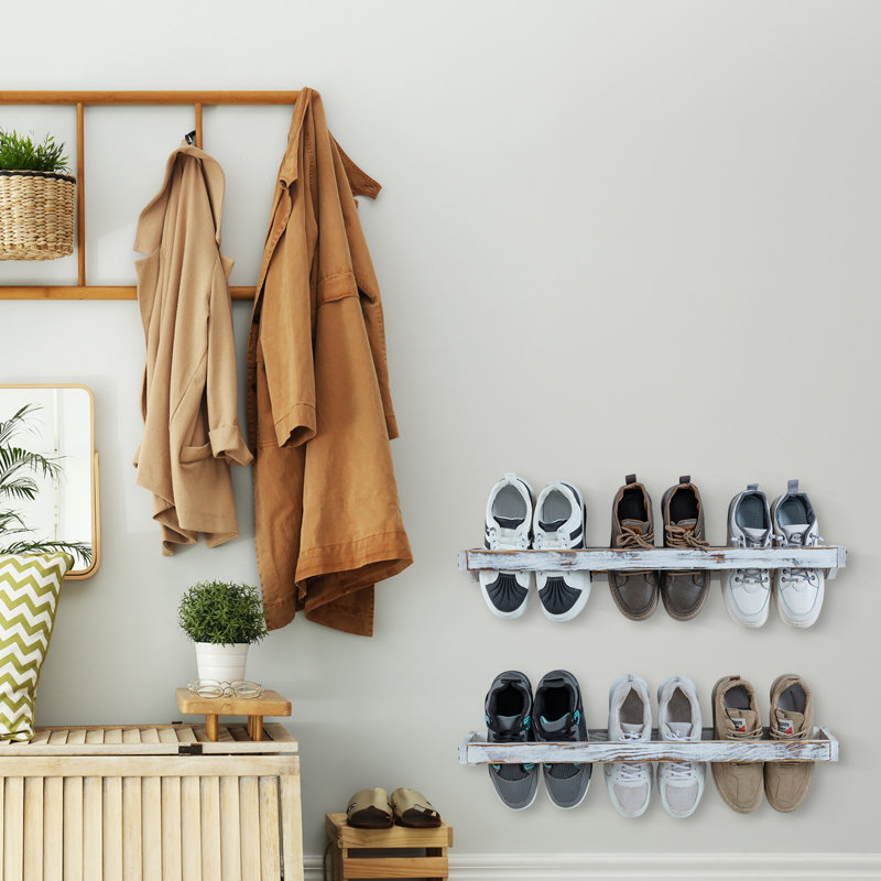 6 Pair Solid Wood Shoe Rack