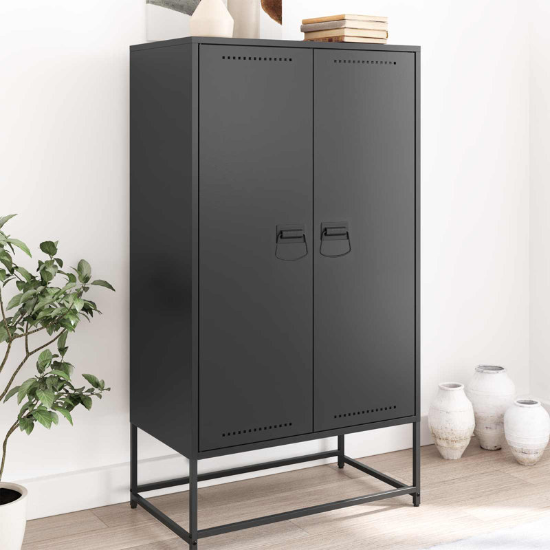 Vidaxl Cabinet Handles Metal Furniture Drawer Door Industrial Hardware Modern, Black
