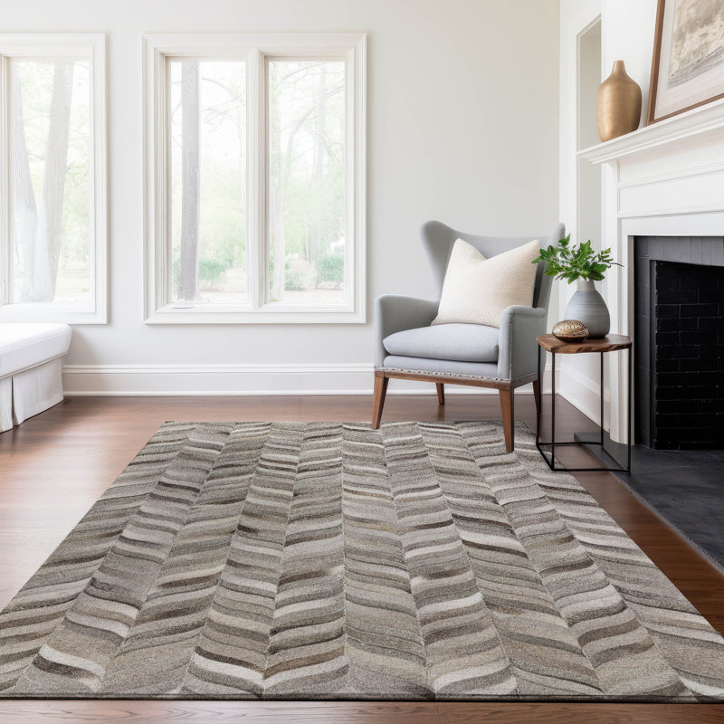 Tapis gris lavable à la machine Premium AMF106, Rectangle 5 pi x 7 pi 6 po