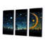«Yellow and Blue Night Skies Planets», art mural de la planète espace-308672658-308672657