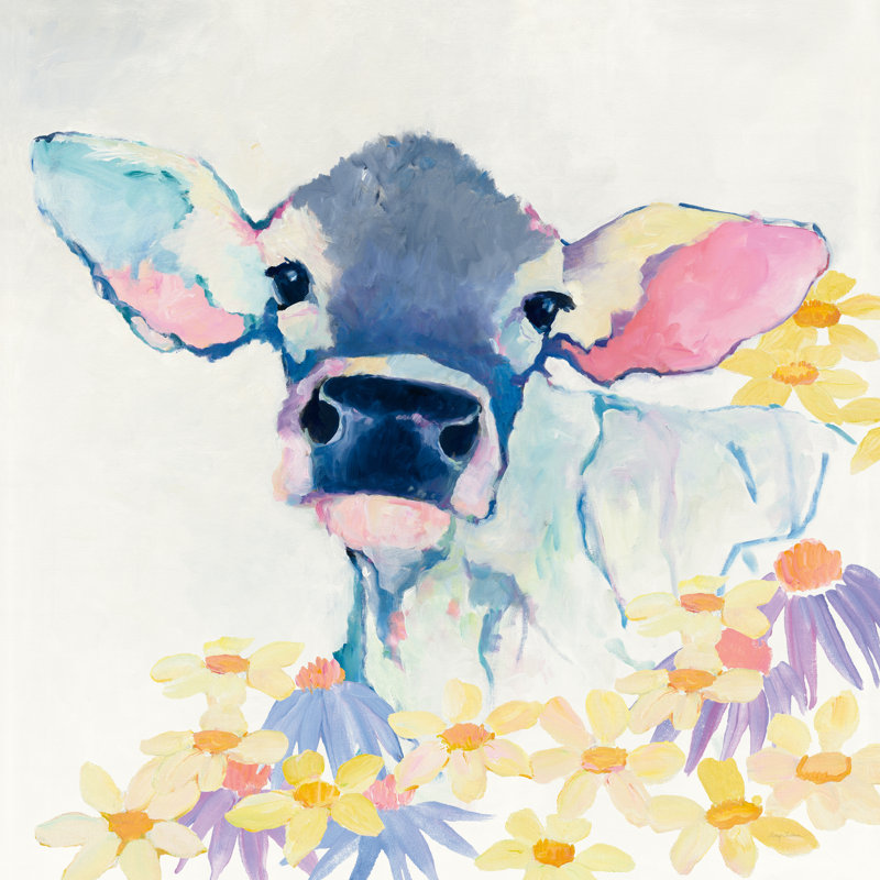 Bessie With Flowers by Avery Tillmon - Wrapped Canvas Painting, 91cm H x 91cm W
