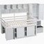 Grand lit mezzanine en bois avec rangement sous le lit avec tiroirs et tablettes Kauslick-2096697800-2096697801