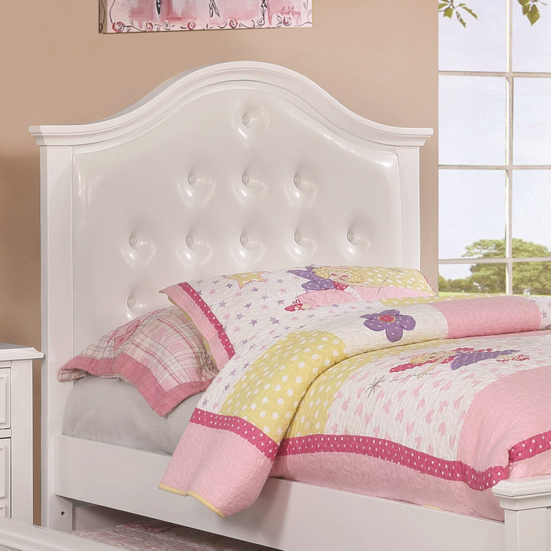 Haycraft Vegan Leather Platform Bed, White, Twin
