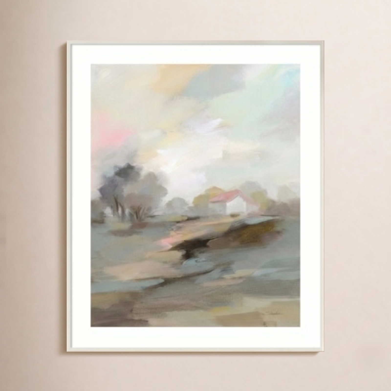 Farm in April Print by Silvia Vassileva, White, 28" W x 33" H
