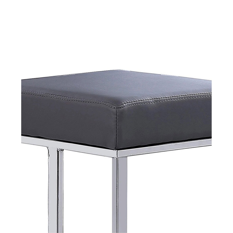 Tabourets de comptoir en métal sans dossier de 25 po de hauteur avec base (ensemble de 2), Gris, Argent