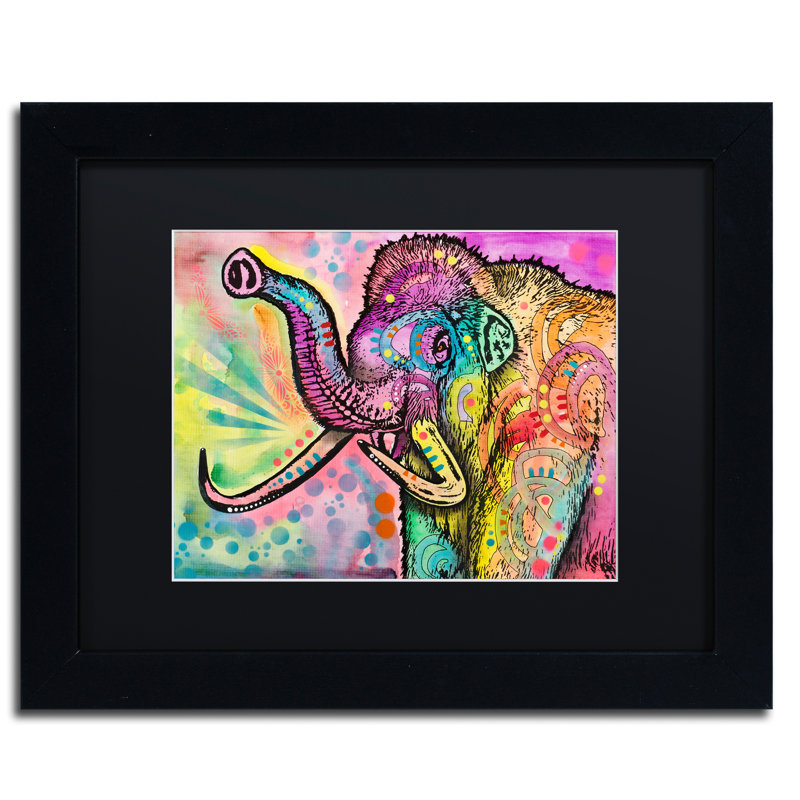 « lainely mammoth » par dean russo, impression encadrée, H 11 po x l 14 po x P 0,5 po, Chêne, Noir