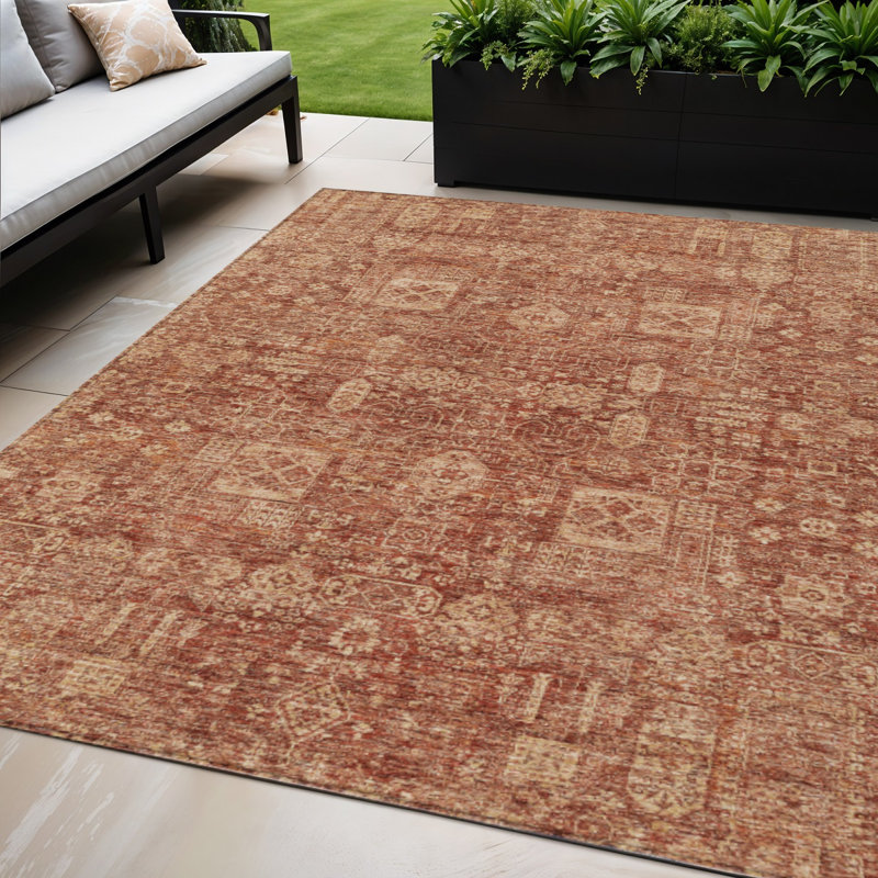 Tapis oriental lavable intérieur / extérieur 5 pi x 8 pi