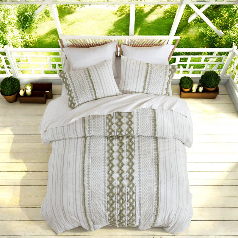 Ensembles de literie en coton de qualité supérieure, grand lit, style chenille aztèque pour la maison