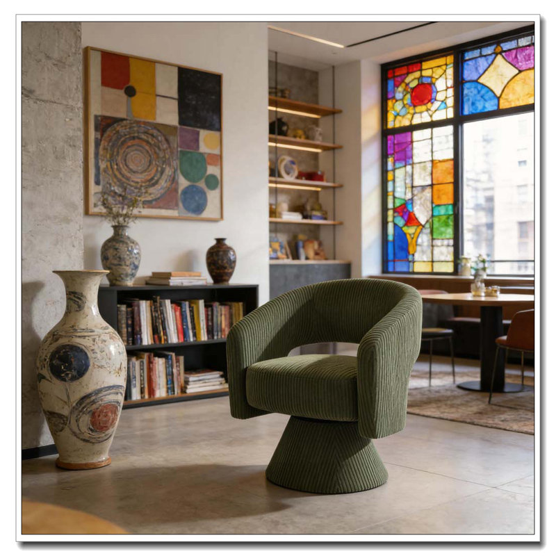 Fauteuil demi-tonneau, fauteuil d'appoint pivotant