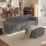Sisle 106" Boneless L Shaped Sectional Corduroy Upholstered Modular Compression Sofa