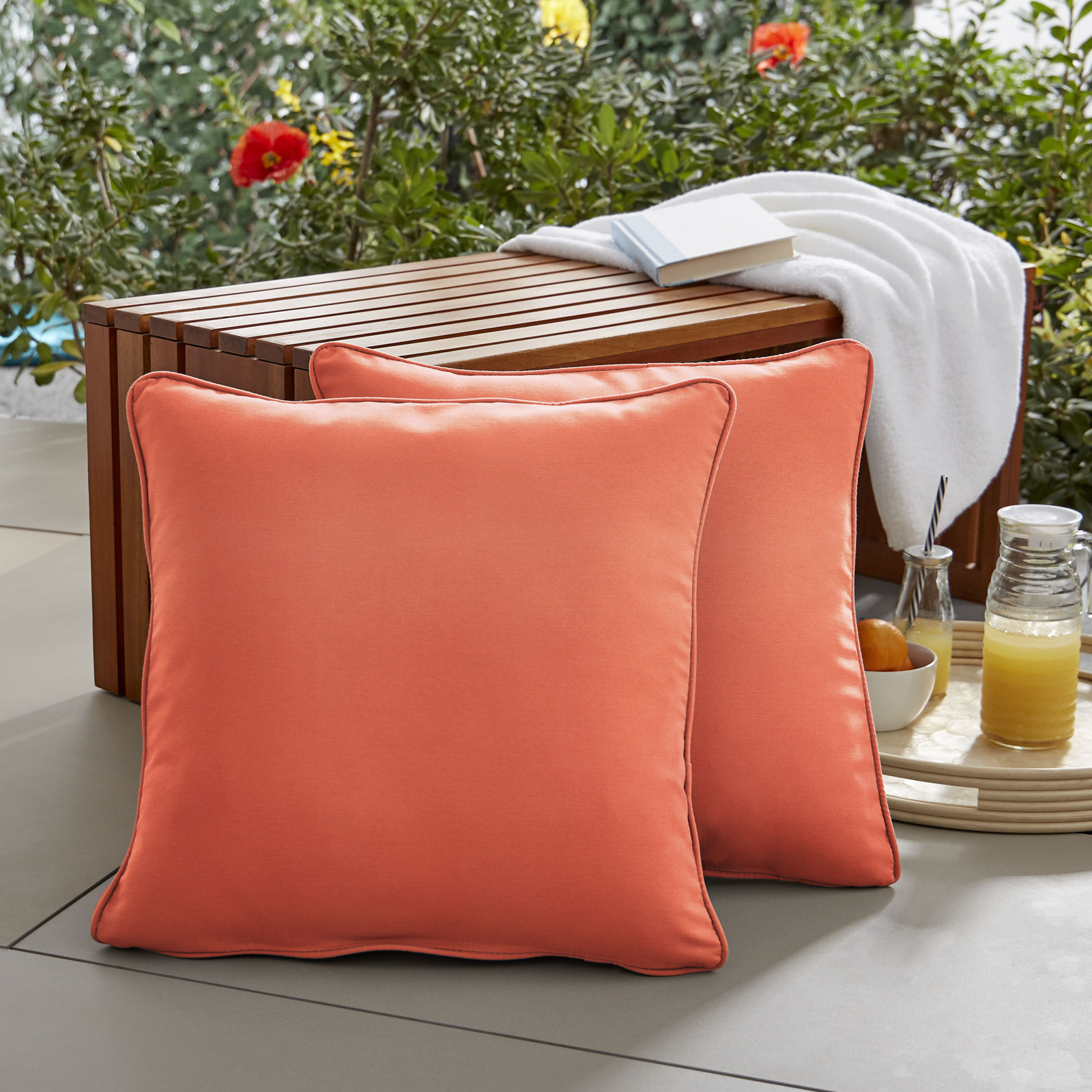 Erika Throw Pillow, 20"H x 20"W, Canvas Melon