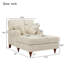 Méridienne surdimensionnée de 40,5 po en velours côtelé beige, 2 coussins, accoudoirs roulés, assise profonde de 62 po, structure en bois massif, limite de 250 lb, pour limite de lecture